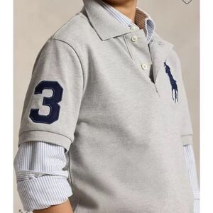 Ralph Lauren Light Gray Polo with Navy Accents